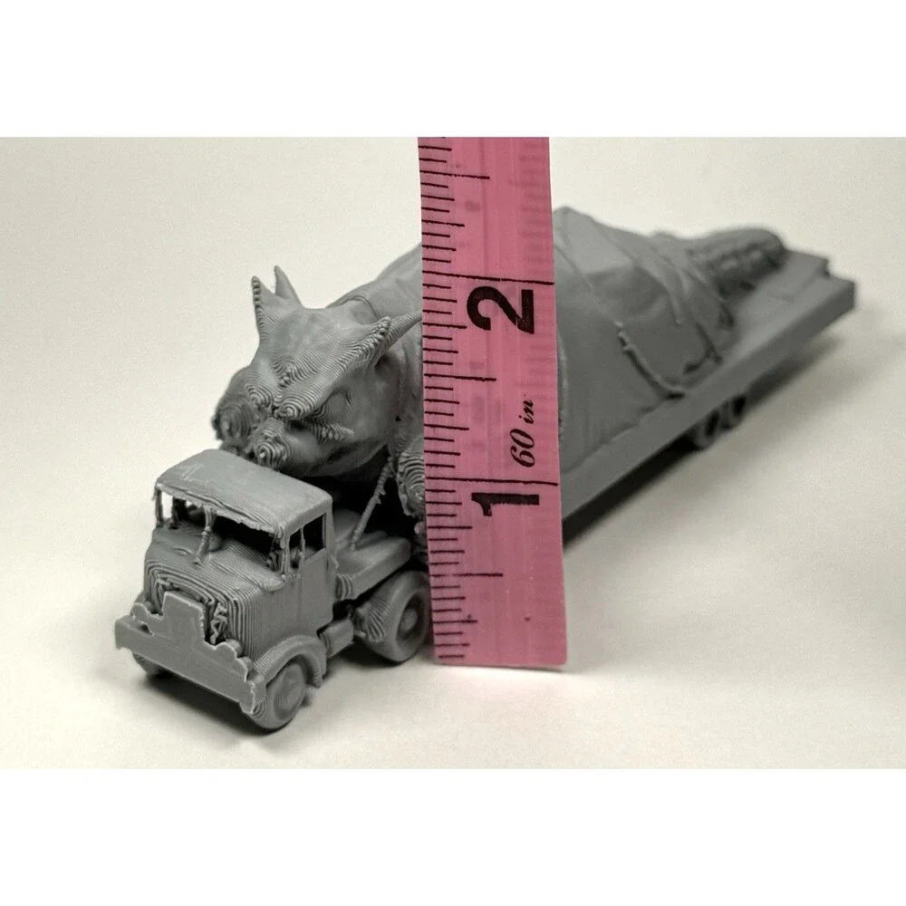 Gorgo 1961 Movie Monster Gorgo Tied Down Truck Trailer Paintable Toy